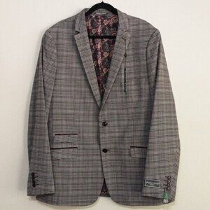 New Paisley & Gray men's blazer suit plaid 2 buttons closure